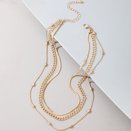 Multi Layered Bead Chain Necklace for Women - FASHION SHEGOODS LLC