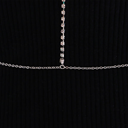 Bra Chain Sexy Cross Rhinestone Body Chain
