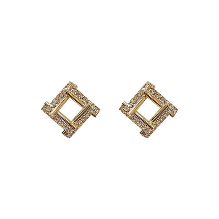 Square Crystal Rhinestone Stud Earring