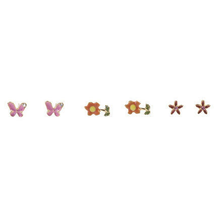 Fashion Butterfly flower stud earrings set