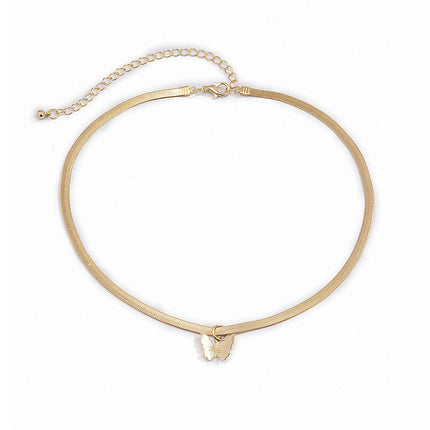 Boho Butterfly Pendant Necklace Elegant Simple Chain