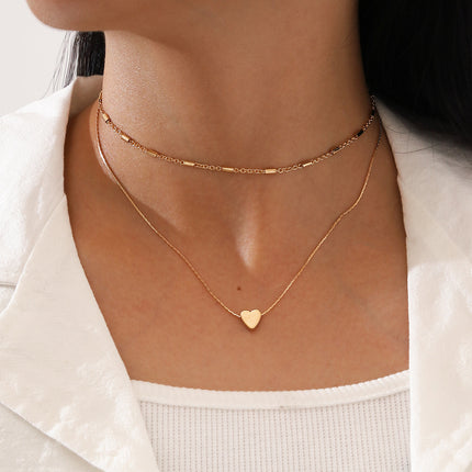 Lovely Style Necklaces 2 Layers Love Heart Multi-layer Chain Choker - FASHION SHEGOODS LLC