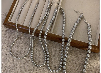 Gray Glass Pearl Fashion Necklaces for Gift