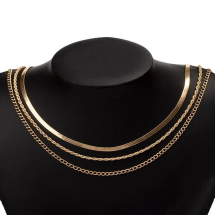 Vintage Twist Chain Necklace Multi-layer