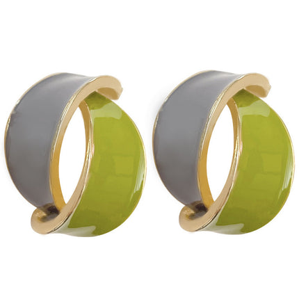 Enamel Arc Geometric Stud Earrings