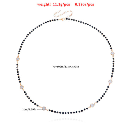 Daily Wear Black Beads Long Necklace
