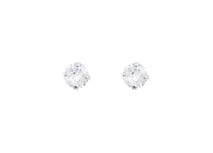 Round Crystal Zircon Stud Earrings
