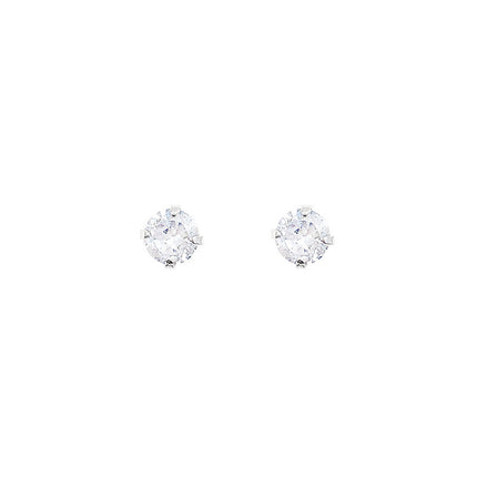 Round Crystal Zircon Stud Earrings
