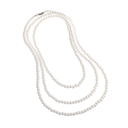 Layer Long Round Pearl Chain Pearl Necklace - FASHION SHEGOODS LLC