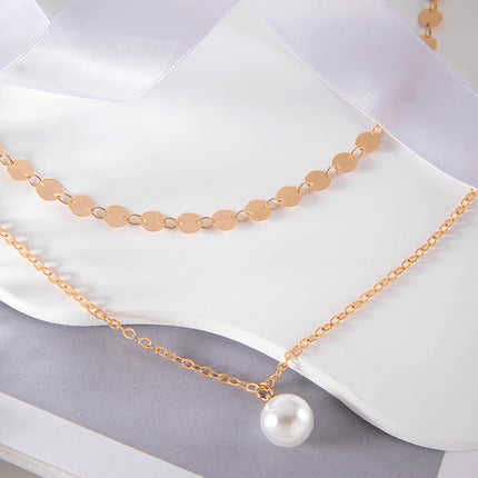 Coin Pendant Bamboo Chain Necklace