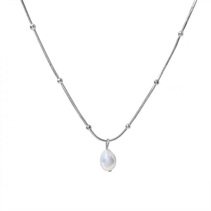 Plain Bead Chain Necklace Wholesale Pearl Pendant