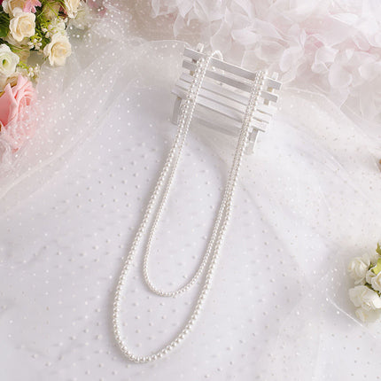 Multi Layered Faux Pearl Necklace Wedding Bride Necklace - FASHION SHEGOODS LLC