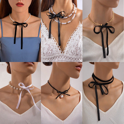 Elegant White Imitation Pearl Choker Necklace