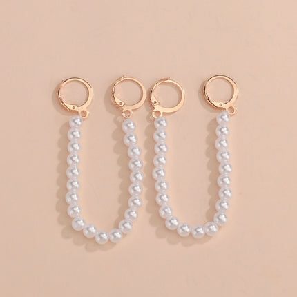 Vintage Large Round Bead Hoop Earrings