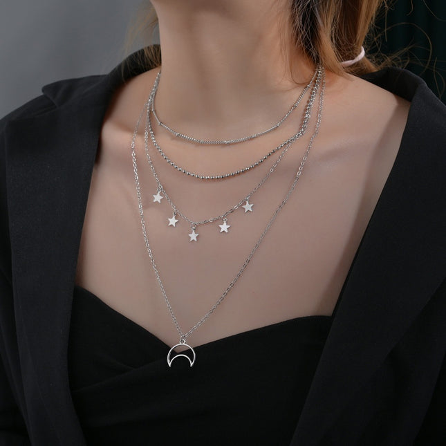Star Moon Multilayer Necklace Clavicle Chain