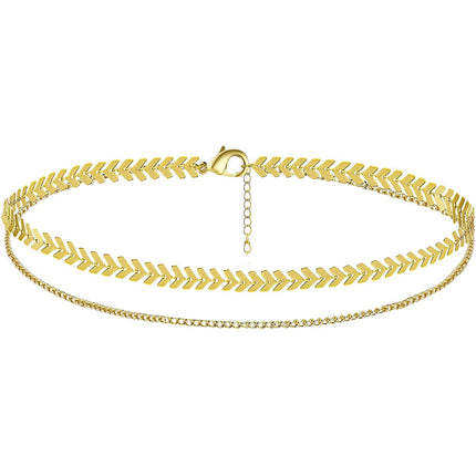Metal Thick Chain Double Ankle Bracelet for Women