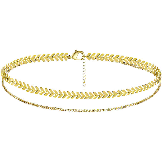 Metal Thick Chain Double Ankle Bracelet for Women