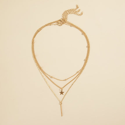 Simple Chain Star Necklace Women Multi-layer Choker