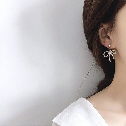 Bowknot Pearls Earrings