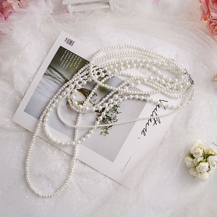 Long Beaded Layer Pearl Necklace - FASHION SHEGOODS LLC