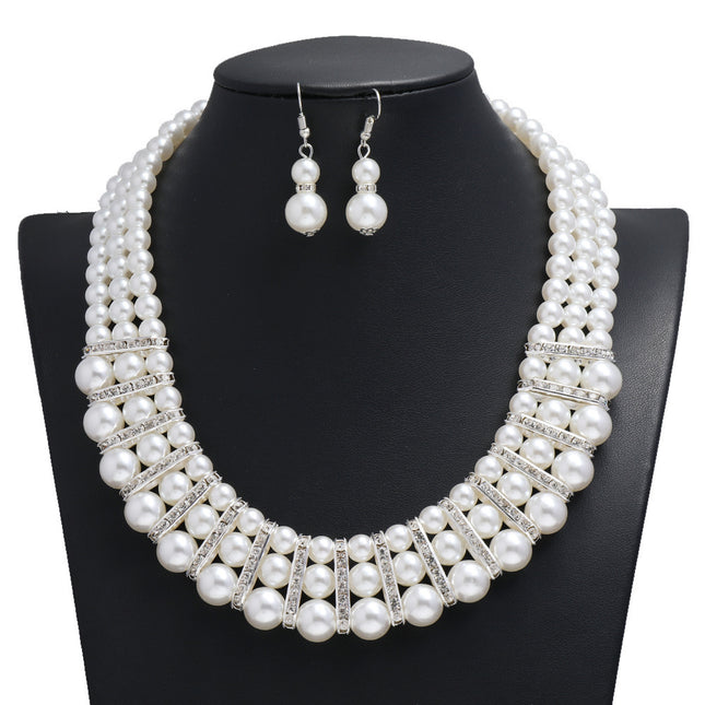 Multi-Layered Imitation Pearl Jewelry Set - FASHION SHEGOODS LLC