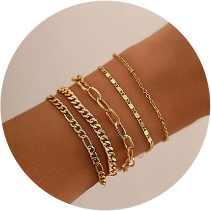 Cuban Chain Bracelet Set