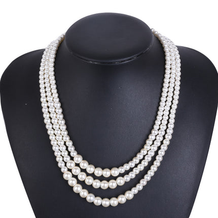 Multi-layer Glass Pearl Sweater Chain Long Necklace - FASHION SHEGOODS LLC