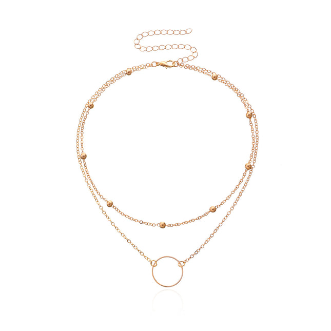 Modern Choker Necklace Two Layers