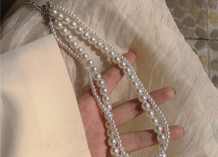 Double Pearl Necklace Court Style Necklace