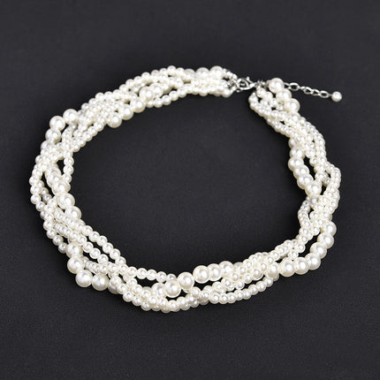 Multi Layer Baroque Necklace Pearl Collarbone Chain - FASHION SHEGOODS LLC