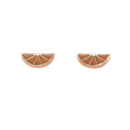 Enamel Orange Stud Earring