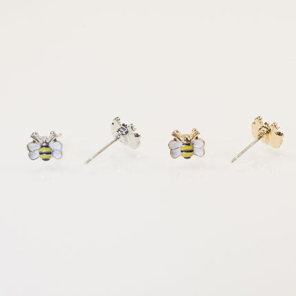 Swan Bee Stud Earrings Set