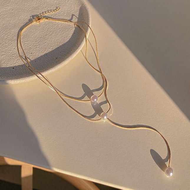 Double Layers Simple Clavicle Necklace