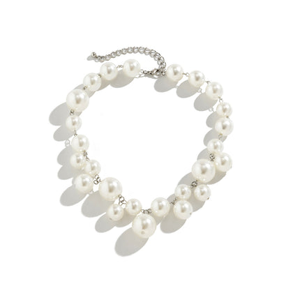 Punk Style Pearl Short Choker Necklace for Women