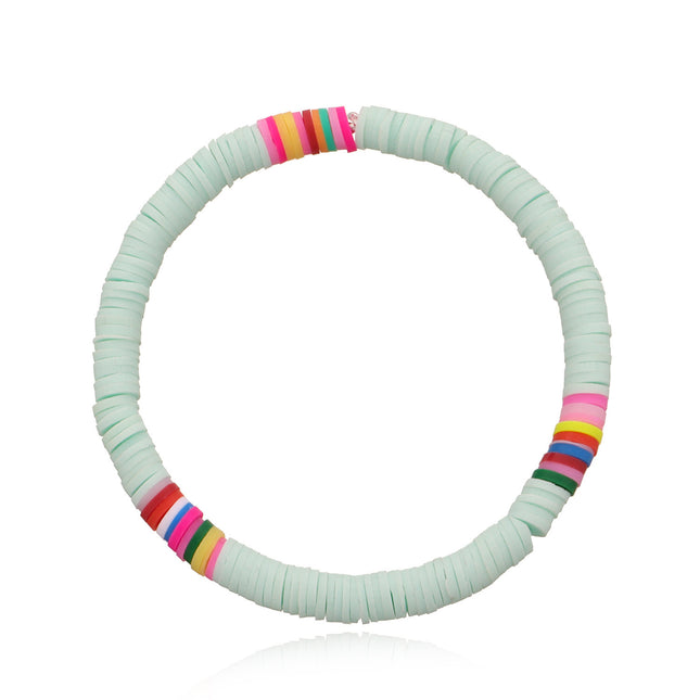 Polymer Clay Rainbow Stretch Bracelet