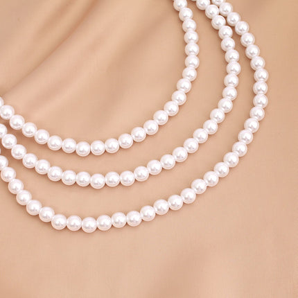Layer Long Round Pearl Chain Pearl Necklace - FASHION SHEGOODS LLC