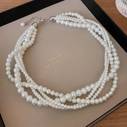 Multi-layer Pearl Necklace for Women Collar Chain Bridals Jewelry - FASHION SHEGOODS LLC