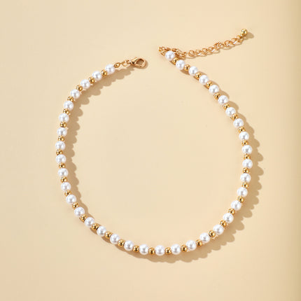 Simple Women Jewelry Gold Plated Bead Necklace Choker