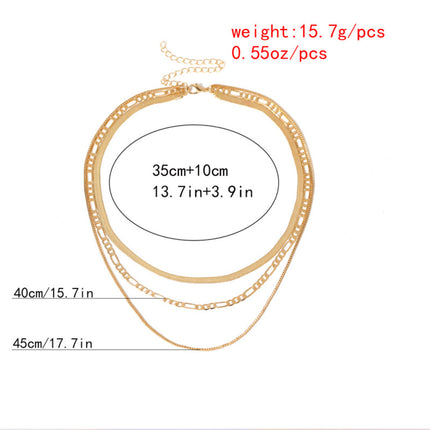 Vintage Layer Necklaces for Women Gold Set Cuban Link Snake Chain