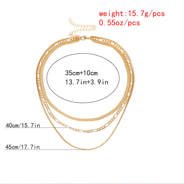Vintage Layer Necklaces for Women Gold Set Cuban Link Snake Chain