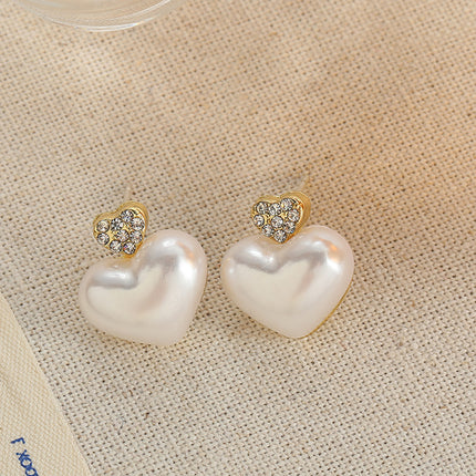 Peach Heart Pearl Earrings - FASHION SHEGOODS LLC
