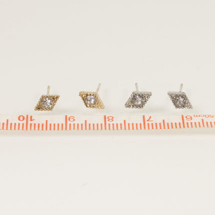 Geometric lozenge mini stud earring