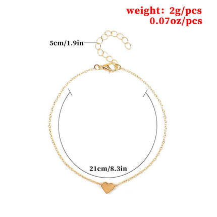 Bohemian Chain Heart Anklet Jewelry
