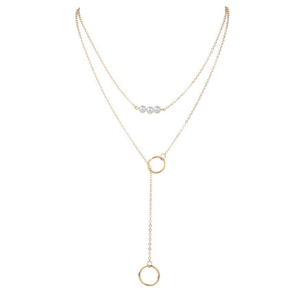 Pearl Drop Lariat Necklace