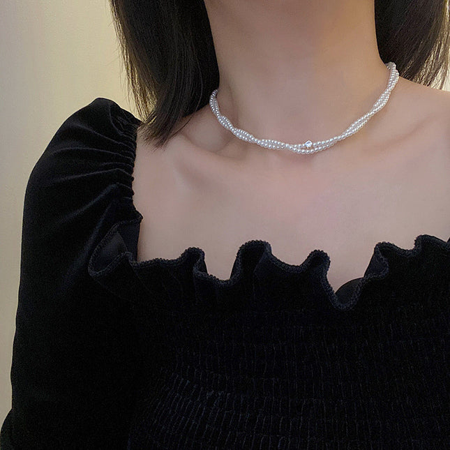 Fashion Double Layer Pearl Necklace for Women Jewelry