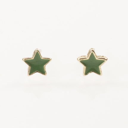 Rainbow pentagram mini stud earrings set