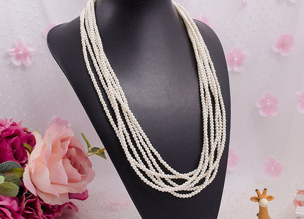 Pearl Necklace Choker Collar 6 Layer Multi