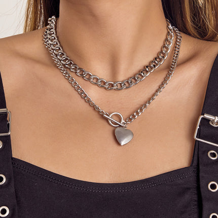 Heart Layered Necklace for Women - FASHION SHEGOODS LLC