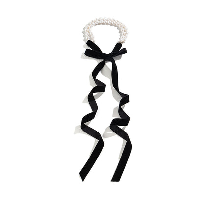 Vintage Long Bow Collar Chain Necklace