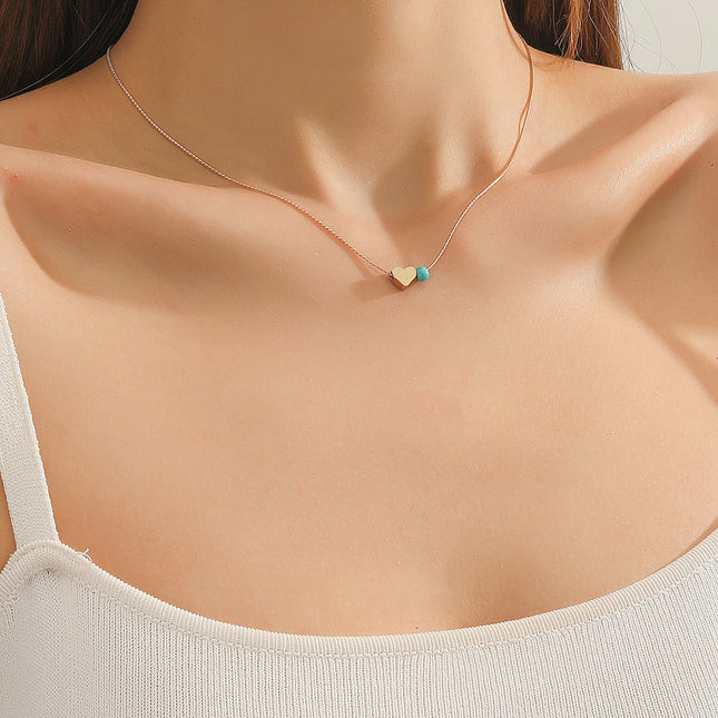 Beaded Heart Choker Necklace